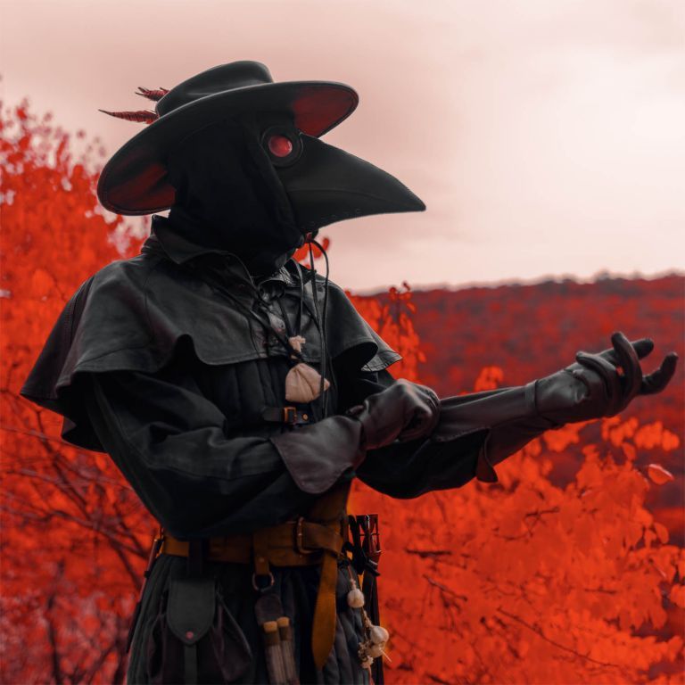 Maska morový doktor, univerzální velikost - obrázek 6
