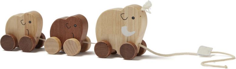 Kids Concept Tahací mamutí rodina dřevěná hnědá Neo - obrázek 1