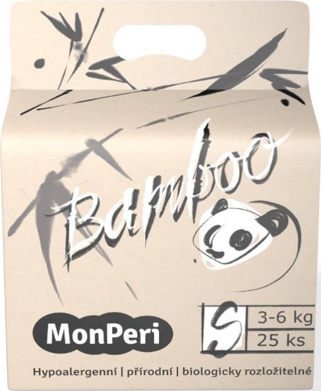 MONPERI Jednorázové eko pleny Bamboo S 3-6 kg - obrázek 1