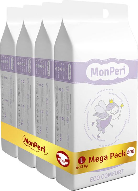 MONPERI Jednorázové pleny Eco Comfort L 8-13 kg Mega Pack - obrázek 1