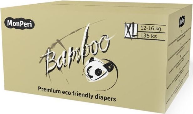 MONPERI Jednorázové eko pleny Bamboo Mega Pack XL 12-16 kg - obrázek 1