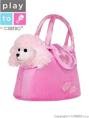 Dětská plyšová hračka PlayTo Pejsek v kabelce růžová, Růžová - obrázek 1
