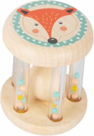 Small Foot Dětské dřevěné chrastítko s kuličkami v pastelových barvách - Liška - obrázek 1