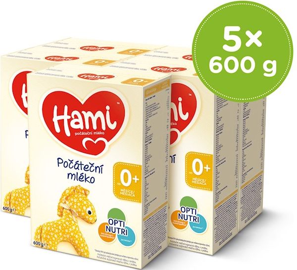 HAMI 5 x Počáteční kojenecké mléko 600 g 0+ - obrázek 1