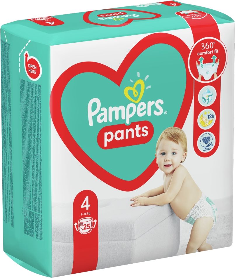 Plenkové Kalhotky Pampers Pants Velikost 4 9kg-15kg 25 ks - obrázek 1