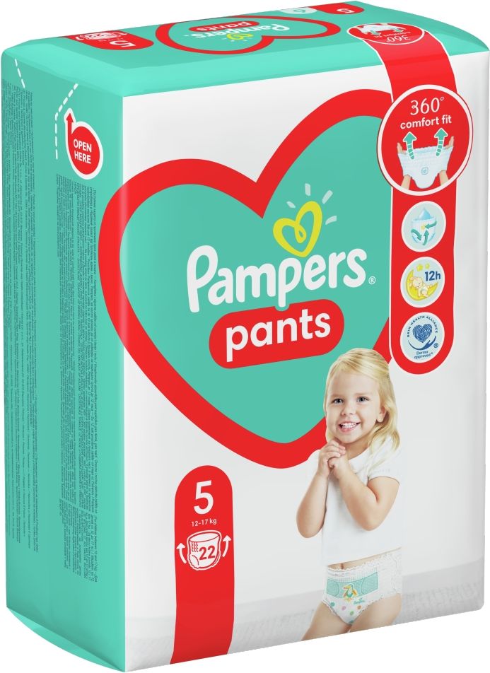 Plenkové Kalhotky Pampers Pants Velikost 5 12kg-17kg 22 ks - obrázek 1