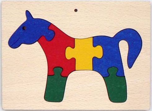 Makovský vkládací puzzle Kůň v rámečku - obrázek 1