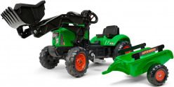 FALK Traktor šlapací SuperCharger zelený s přední lžící a valníkem - obrázek 1