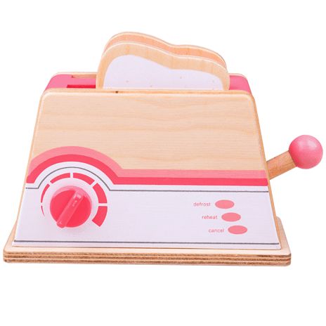 Bigjigs Toys Dřevěný toaster růžový - obrázek 1