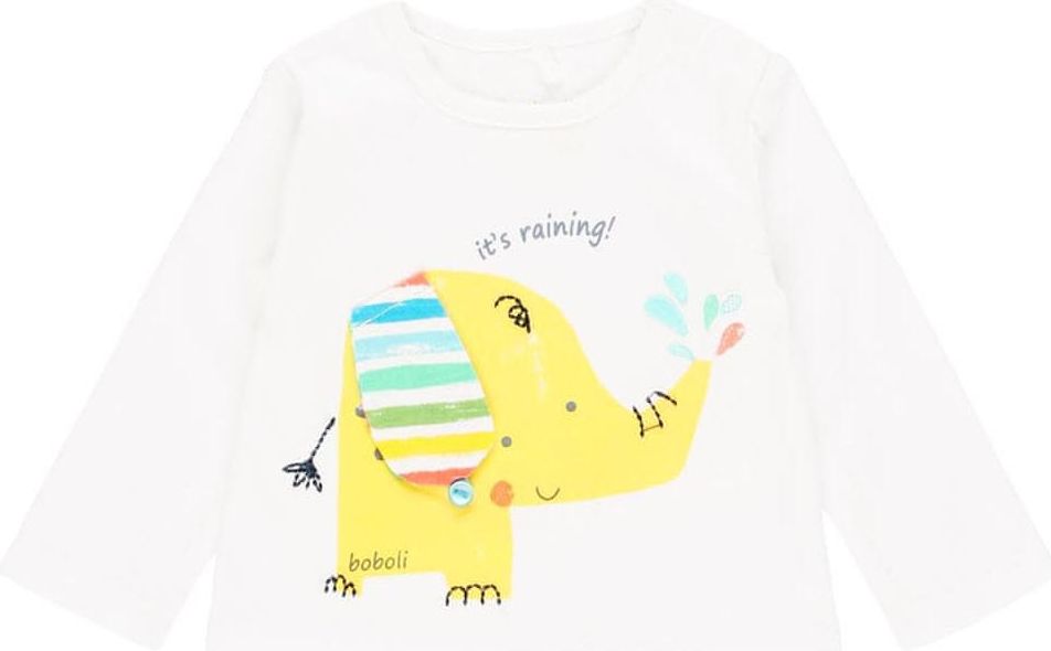 Boboli chlapecké tričko se slonem 132141 50 bílá - obrázek 1