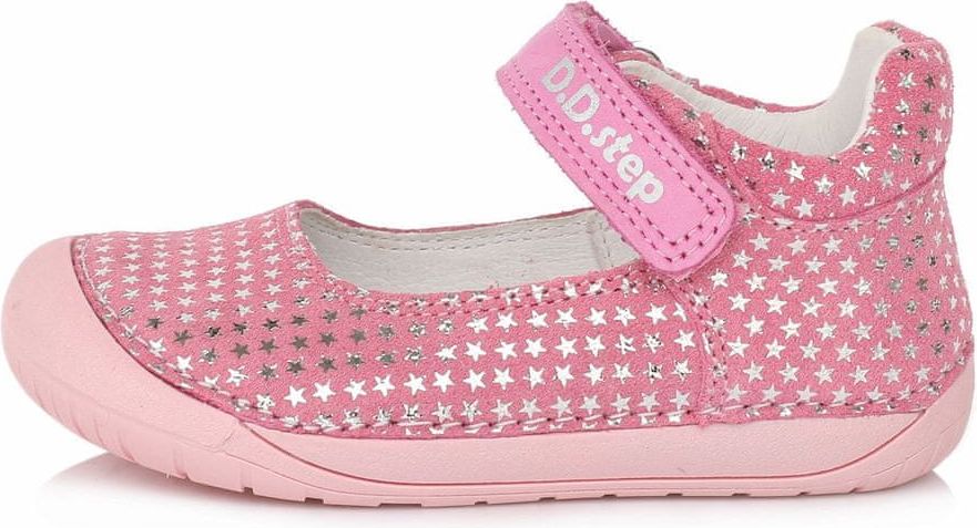D-D-step Dívčí kožené barefoot sandály 070-980A 20 růžová - obrázek 1
