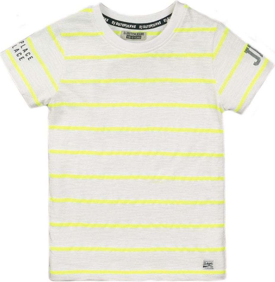 DJ-Dutchjeans chlapecké tričko – proužky NEON VD2214 92 bílá - obrázek 1