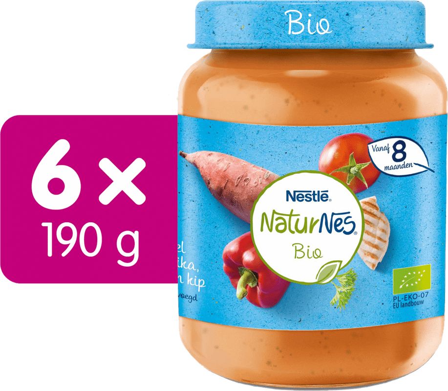 Nestlé NaturNes BIO Kuřecí maso s batáty a zeleninou 6x 190g - obrázek 1