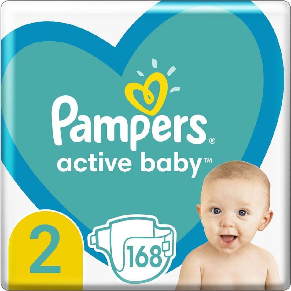 Pampers Active Baby Plenky Velikost 2 168 ks bílá 2 - obrázek 1