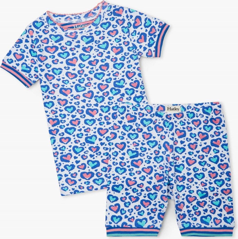 Hatley dívčí pyžamo z organické bavlny Cheetah Hearts S21CHK2170 92 bílá - obrázek 1
