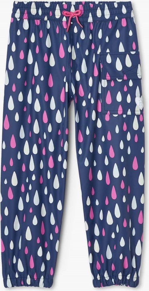 Hatley dívčí nepromokavé kalhoty do deště Rain Drops Colour Changing S21DDK911 92 tmavě modrá - obrázek 1