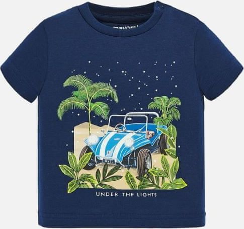MAYORAL chlapecké triko s krátkým rukávem - tmavě modré s autem na pláži - 98 cm - obrázek 1