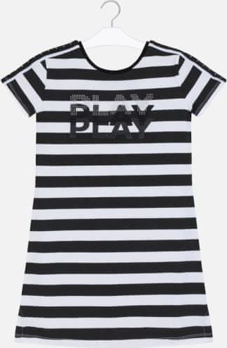 MAYORAL dívčí šaty s pruhy Play černo-bílé - 152 cm - obrázek 1