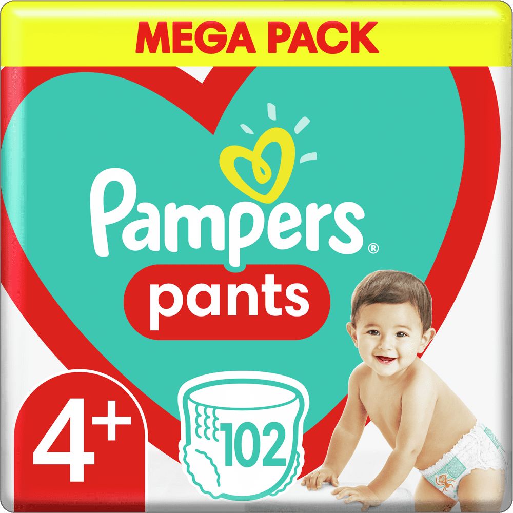 Pampers Plenkové Kalhotky Pants Velikost 4+, 102 ks - obrázek 1