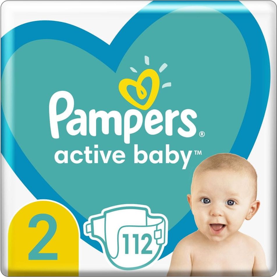 Pampers Active Baby Plenky Velikost 2 112 ks, 4kg - 8kg - obrázek 1