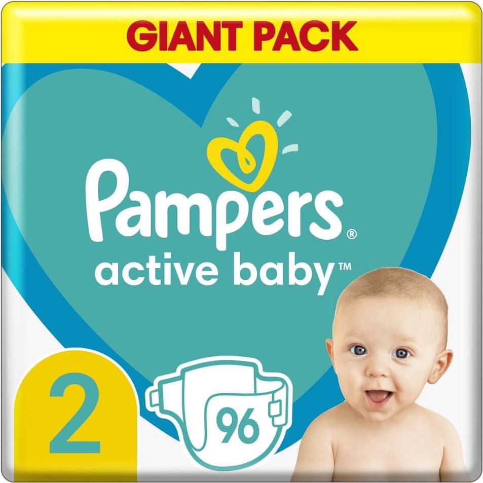 Pampers Active Baby Plenky Velikost 2 96 ks, 4kg - 8kg - obrázek 1