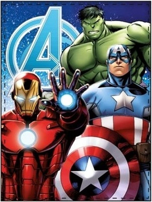 SunCity · Dětská flísová deka Avengers - Iron Man, Captain America a Hulk - materiál Coral fleece - rozměr 90 x 120 cm - obrázek 1