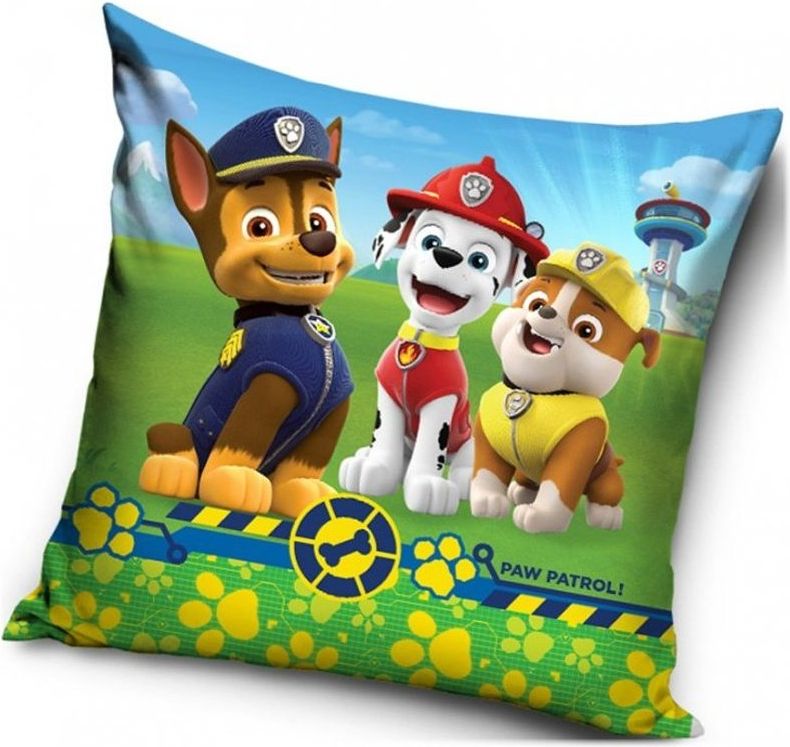 Carbotex · Povlak na polštář Tlapková patrola - Paw Patrol - motiv Chase, Marschall a Ruble - 40 x 40 cm - obrázek 1