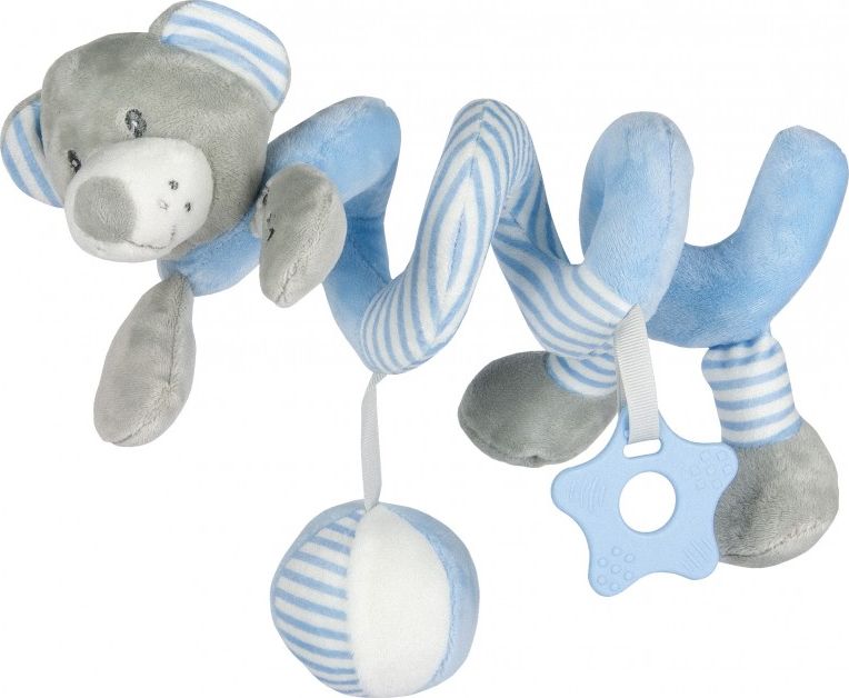 Plyšová spirála na kočárek Baby Mix modrý Medvídek - obrázek 1