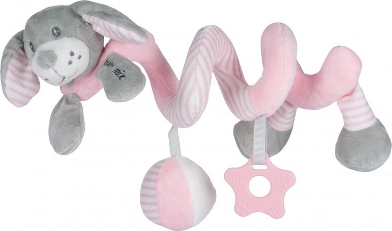 BABY MIX Hračka na postýlku Spirála Baby Mix pes růžový - obrázek 1