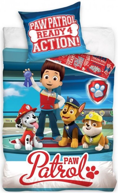 Carbotex · Dětské bavlněné ložní povlečení Tlapková patrola - Paw Patrol Ready 4 Action - 100% bavlna - 70 x 90 cm + 140 x 200 cm - obrázek 1