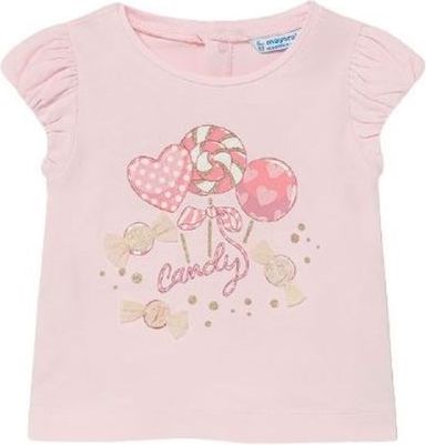 MAYORAL dívčí tričko KR s lízátky, světle růžová - 92 cm - obrázek 1