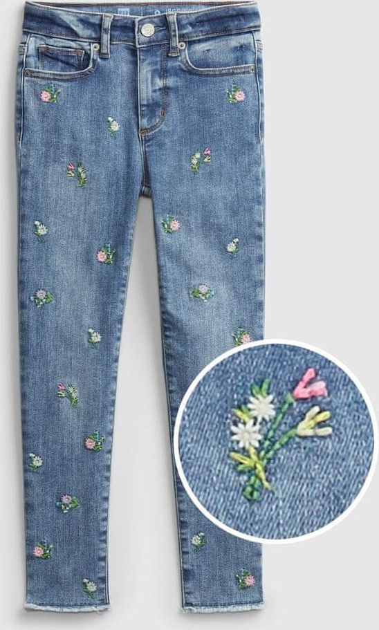 Gap Dětské džíny high rise ankle embroidered floral jeggings 6 - obrázek 1