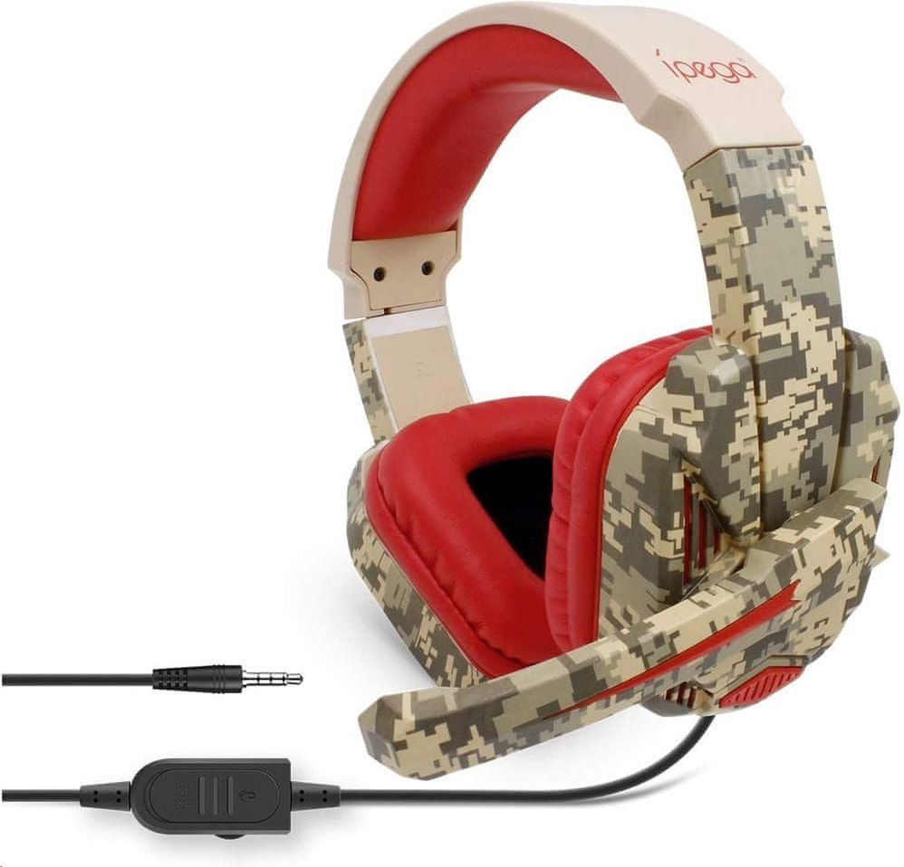 Ipega PG-R005 Gaming Headset s Mikrofonem Red Camo - obrázek 1
