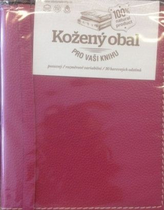 Obal na knihu kožený se záložkou Růžový - obrázek 1