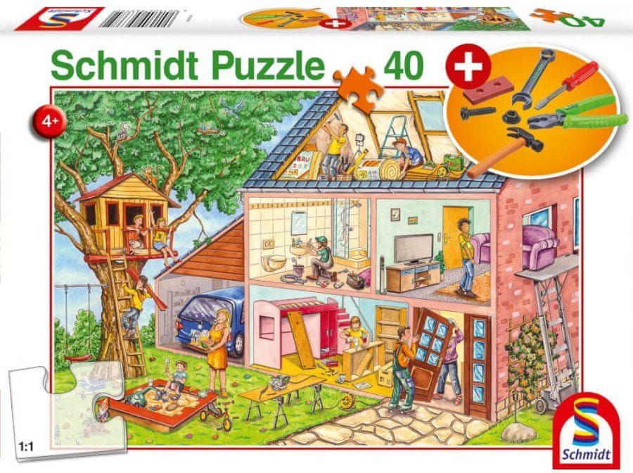 Schmidt Puzzle Pracovití řemeslníci 40 dílků + dětské nářadí - obrázek 1