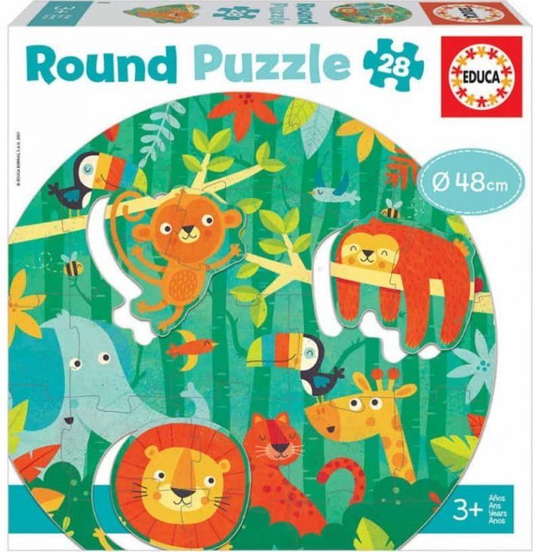 Educa Kulaté puzzle Džungle 28 dílků - obrázek 1