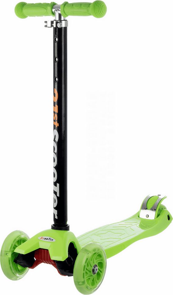 WERK Koloběžka tříkolová MAXI SCOOTER se svítícími kolečky, zelená H-025-ZE - obrázek 1