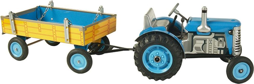 Kovap Traktor Zetor s valníkem, červený, zelený plastová kola - obrázek 3