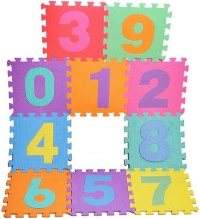 Tulimi Dětské pěnové puzzle 29 x 29 cm, Číslice - barevné - obrázek 1
