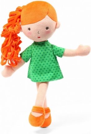 BabyOno Látková panenka Hannah - oranžová/zelená - obrázek 1