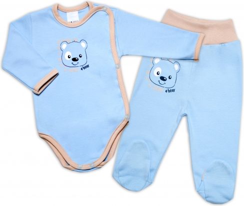 G-baby 2-dílná kojenecká sada Medvídek - modrá - obrázek 1