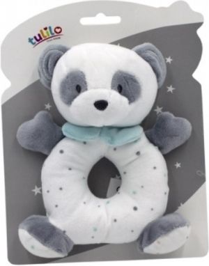Tulilo Plyšová hračka s chrastítkem Medvídek Panda, 18 cm - mátový - obrázek 1