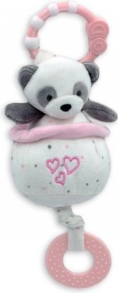 Tulilo Závěsná plyšová hračka s melodií Medvídek Panda, 13 cm - růžový - obrázek 1