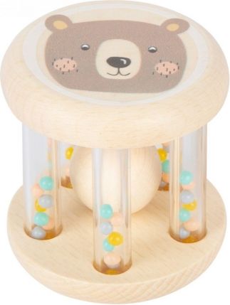Small Foot Dětské dřevěné chrastítko s kuličkami v pastelových barvách - Medvídek - obrázek 1