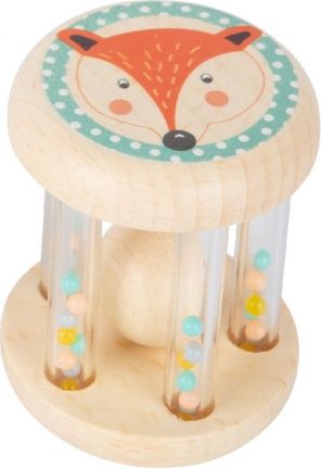 Small Foot Dětské dřevěné chrastítko s kuličkami v pastelových barvách - Liška - obrázek 1