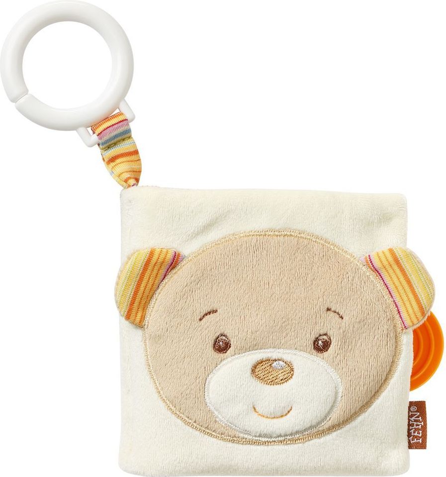 Plyšová knížka Baby Fehn Rainbow Medvídek - obrázek 1