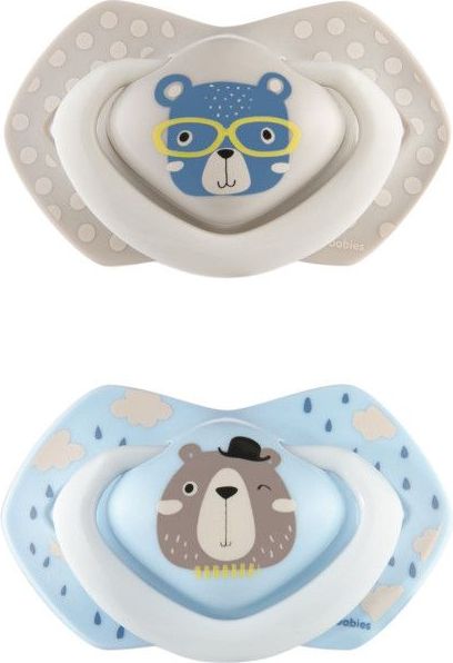 Set symetrických silikonových dudlíků Canpol Bonjour Paris Blue - obrázek 1