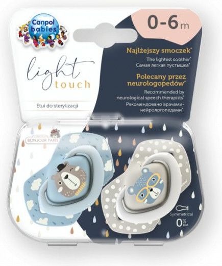 Set symetrických silikonových dudlíků Canpol Bonjour Paris Blue - obrázek 2