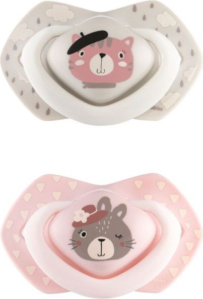 Set symetrických silikonových dudlíků Canpol Bonjour Paris Pink - obrázek 1