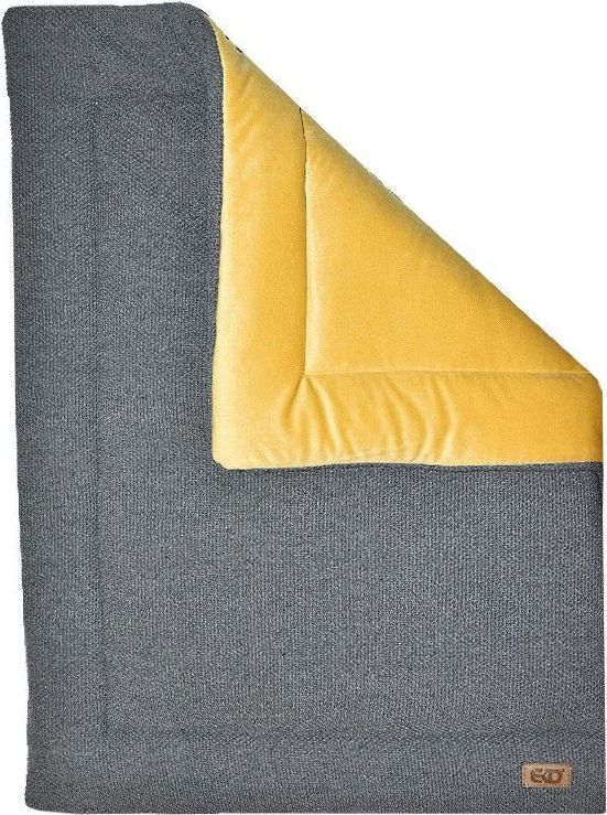 Dětská deka z pleteniny 100x80 cm Eko Velvet Graphite/Yellow 2021 - obrázek 1